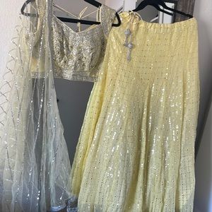 Brand new  Lehenga 3 piece outfit for any Indian event mirror work